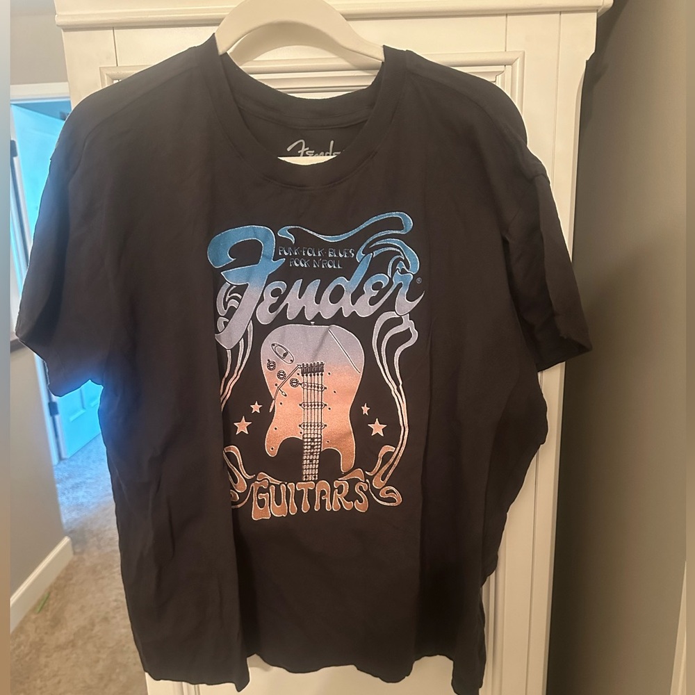 Light black T-shirt with guitar design